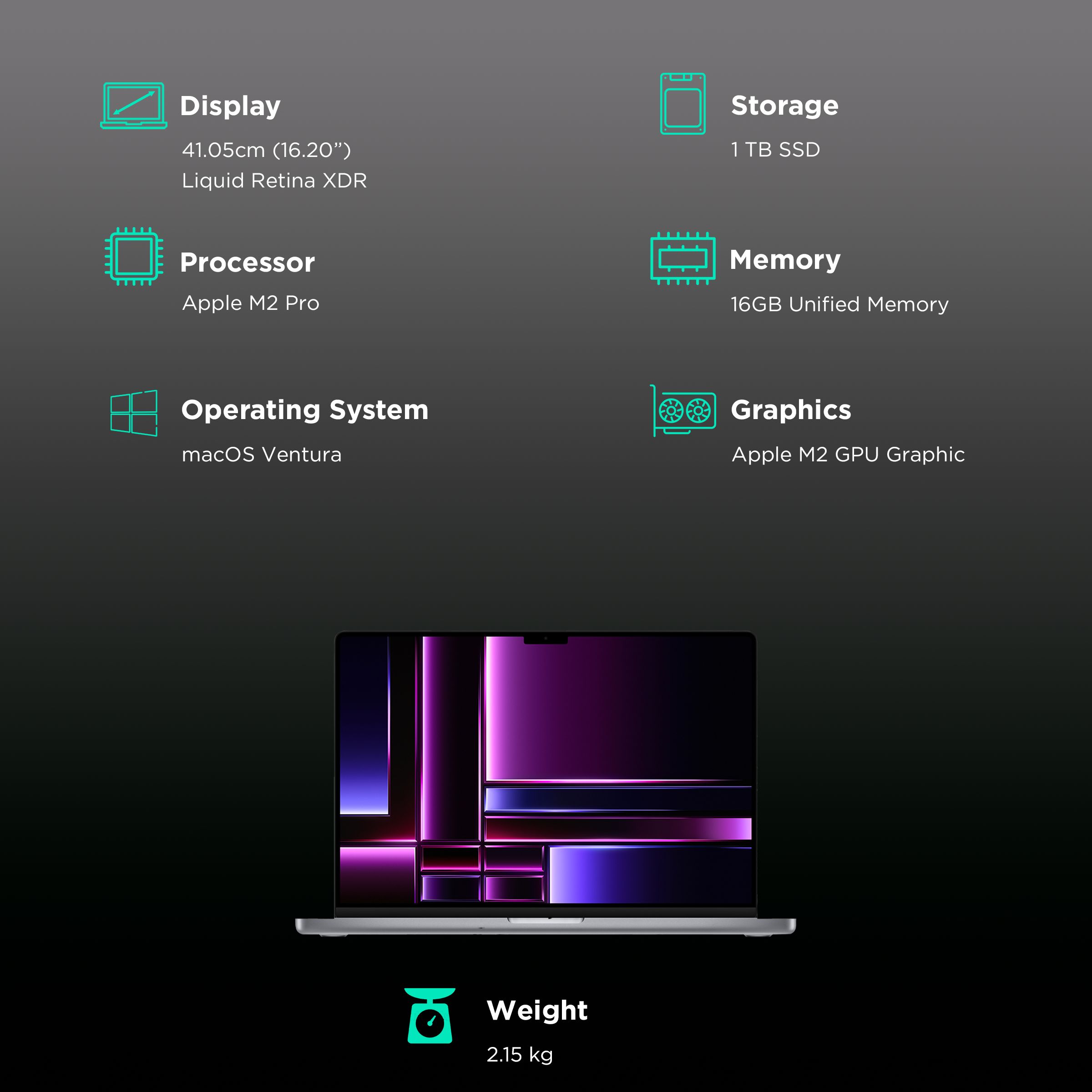 Buy Apple MacBook Pro (16.2 inch, M2 Pro, 16GB, 1TB, macOS, Space